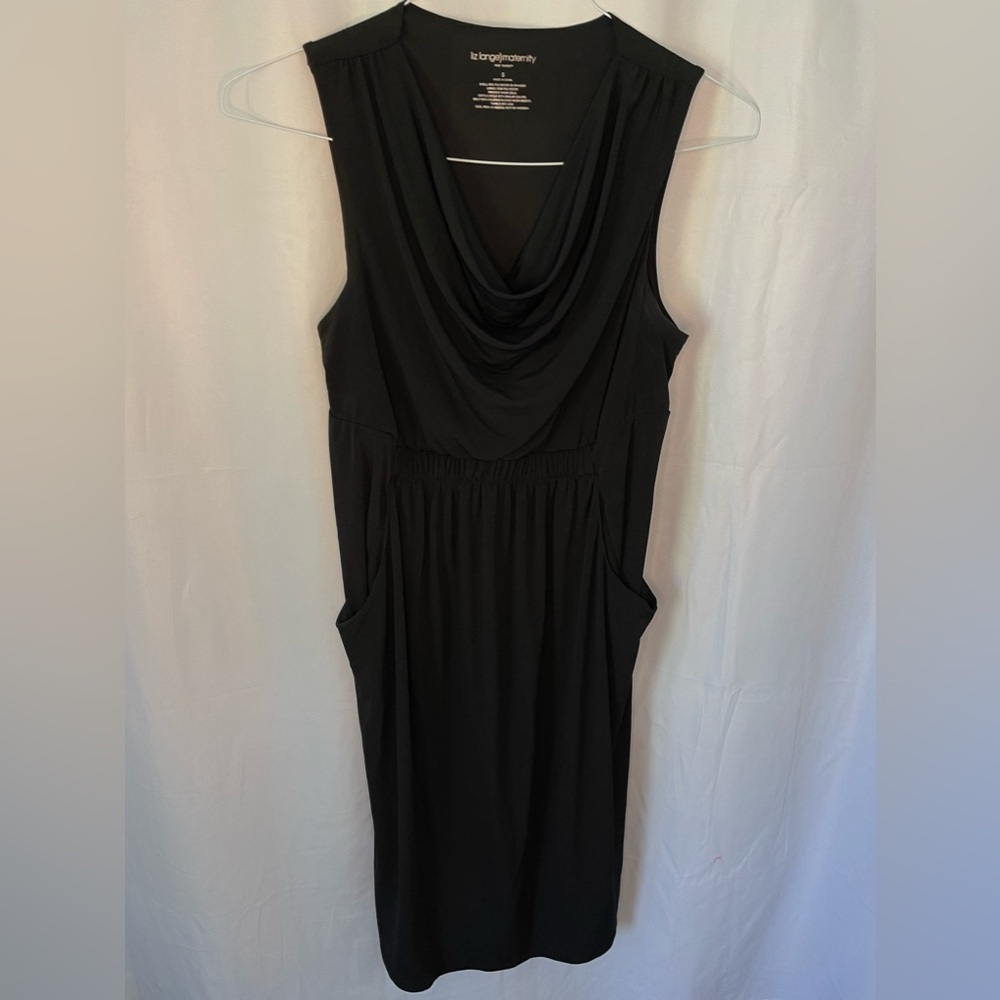 Liz Lange Maternity LBD Little Black Dress, Cinched Waist, Pockets, Small